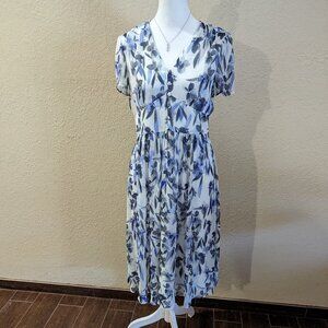 DKNY size 6 Floral Print Midi Dress